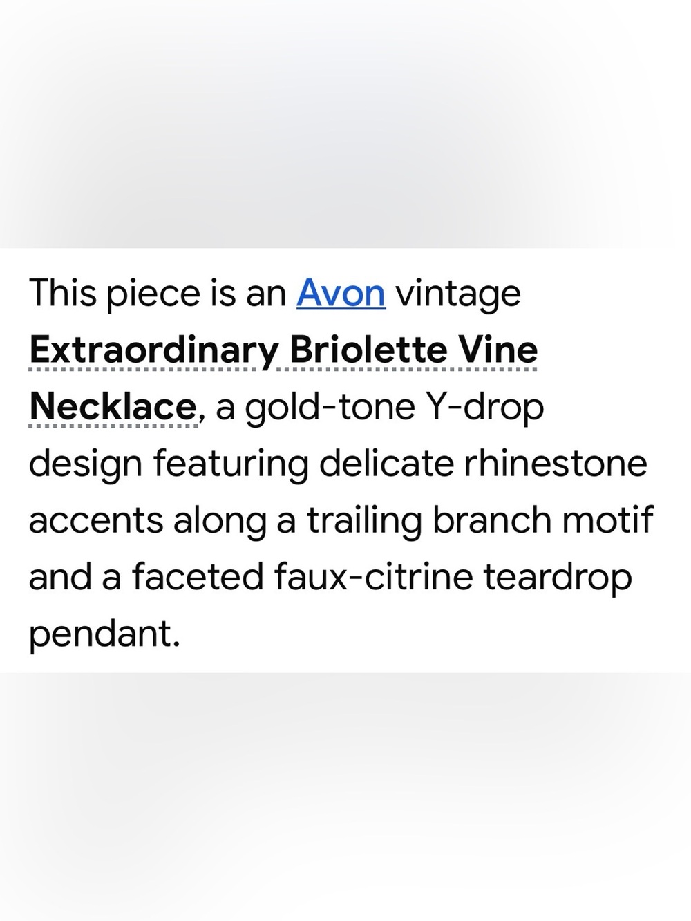 Avon Gold-Tone Accent with Faux Citrine Detail